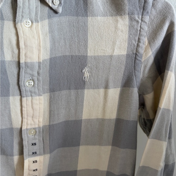 Polo by Ralph Lauren classic fit Gray and Cream Checkered women’s Shirt - Picture 3 of 6